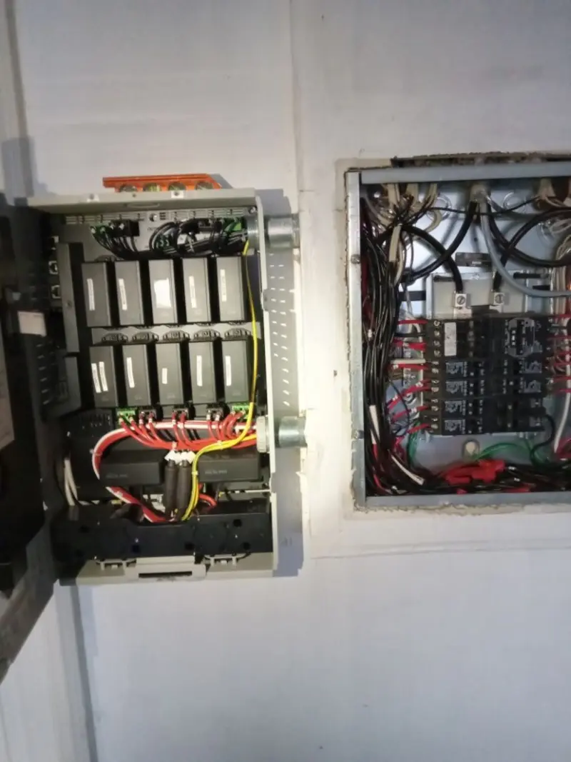 Electrical panel upgrade completed for Security Camera Wiring in Hubbardston